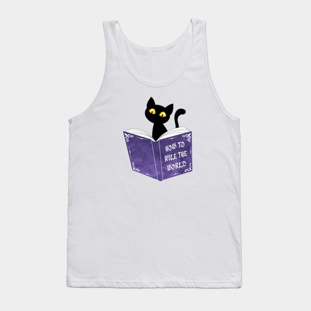 Funny Cat Reading Tank Top by themadesigns